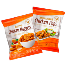 Battered Chicken Nuggets of Southern Fried Chicken Pops